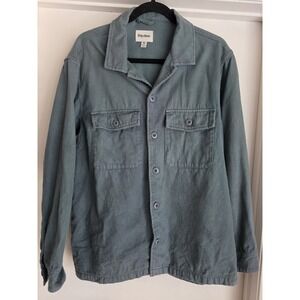 Rhythm. Men's Long Sleeve Button Down Shirt‎ Size M Blue Green Cotton